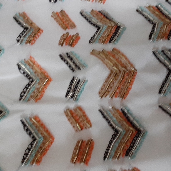 Greylin beaded chiffon top with racer back sz medium pit 19 inches sz M - Picture 3 of 6